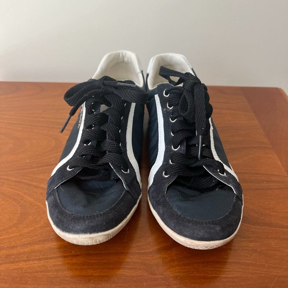 Navy Blue Nylon and Suede Prada Sneakers with Navy Laces Size EU 37 - Picture 7 of 7